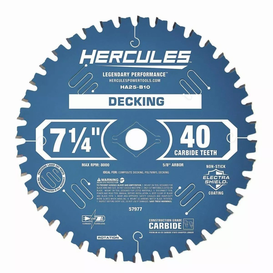 Power Tools Hercules | Hercules 7-1/4 In., 40T Decking Circular Saw Blade