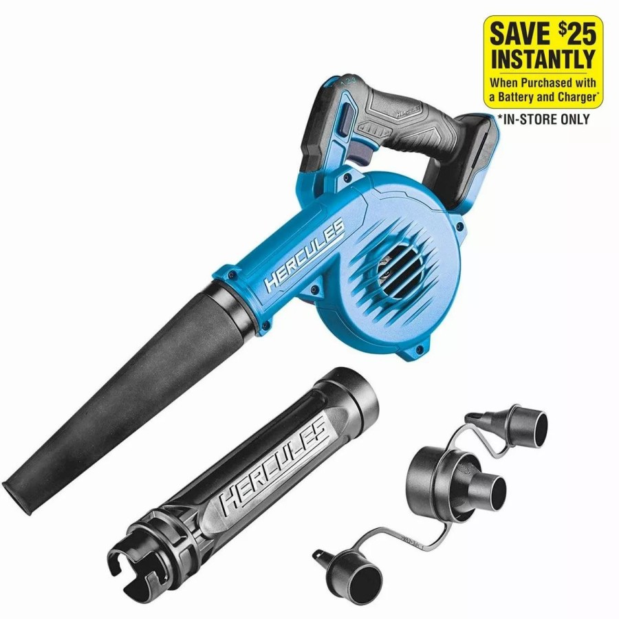 Power Tools Hercules | Hercules 20V Cordless 200 Mph Compact Jobsite Blower Tool Only