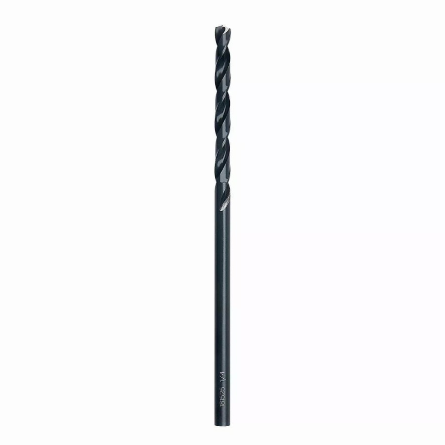 Power Tools Hercules | Hercules 1/4 In. X 6 In. Black Oxide Extended Length Drill Bit