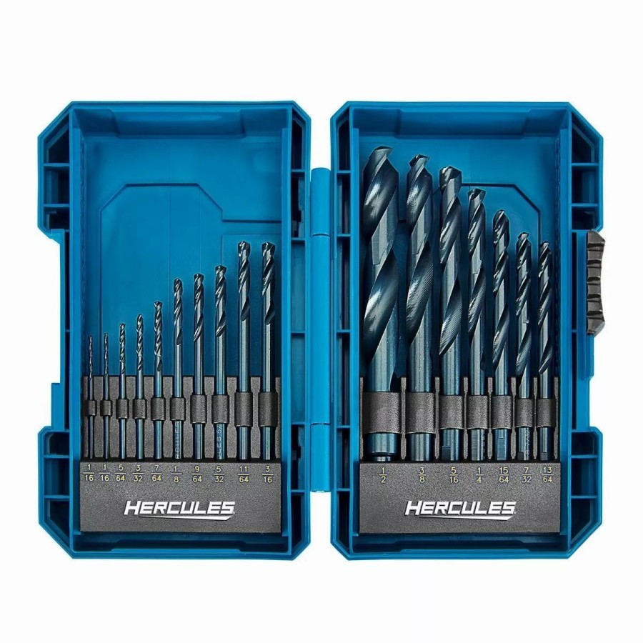 Power Tools Hercules | Hercules Black Oxide Drill Bit Set, 17 Pc.