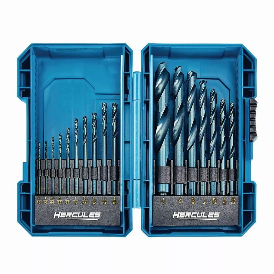 Power Tools Hercules | Hercules Black Oxide Drill Bit Set, 17 Pc.