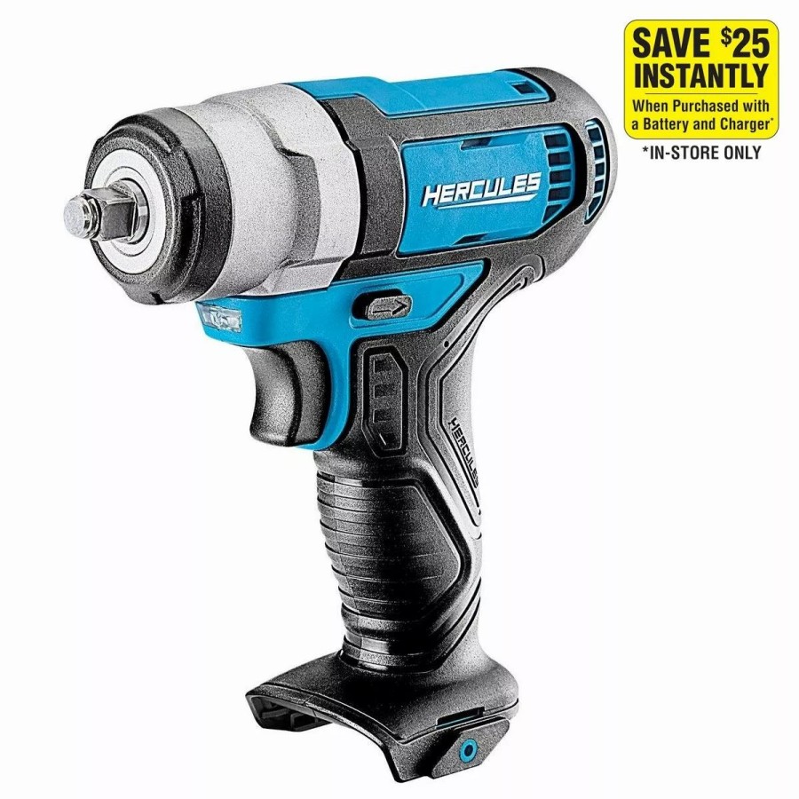 Power Tools Hercules | Hercules 12V Cordless 3/8 In. Compact Impact Wrench, Blue Tool Only