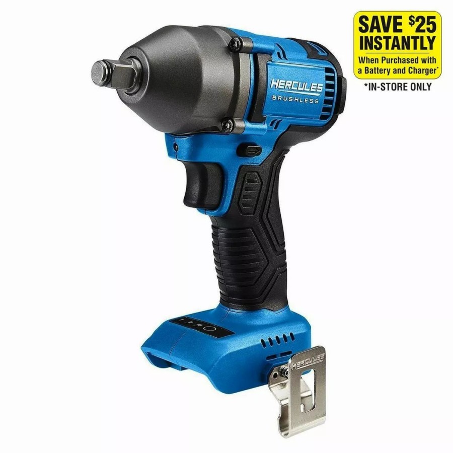 Power Tools Hercules | Hercules 20V Brushless Cordless 1/2 In. Compact 3-Speed Impact Wrench Tool Only