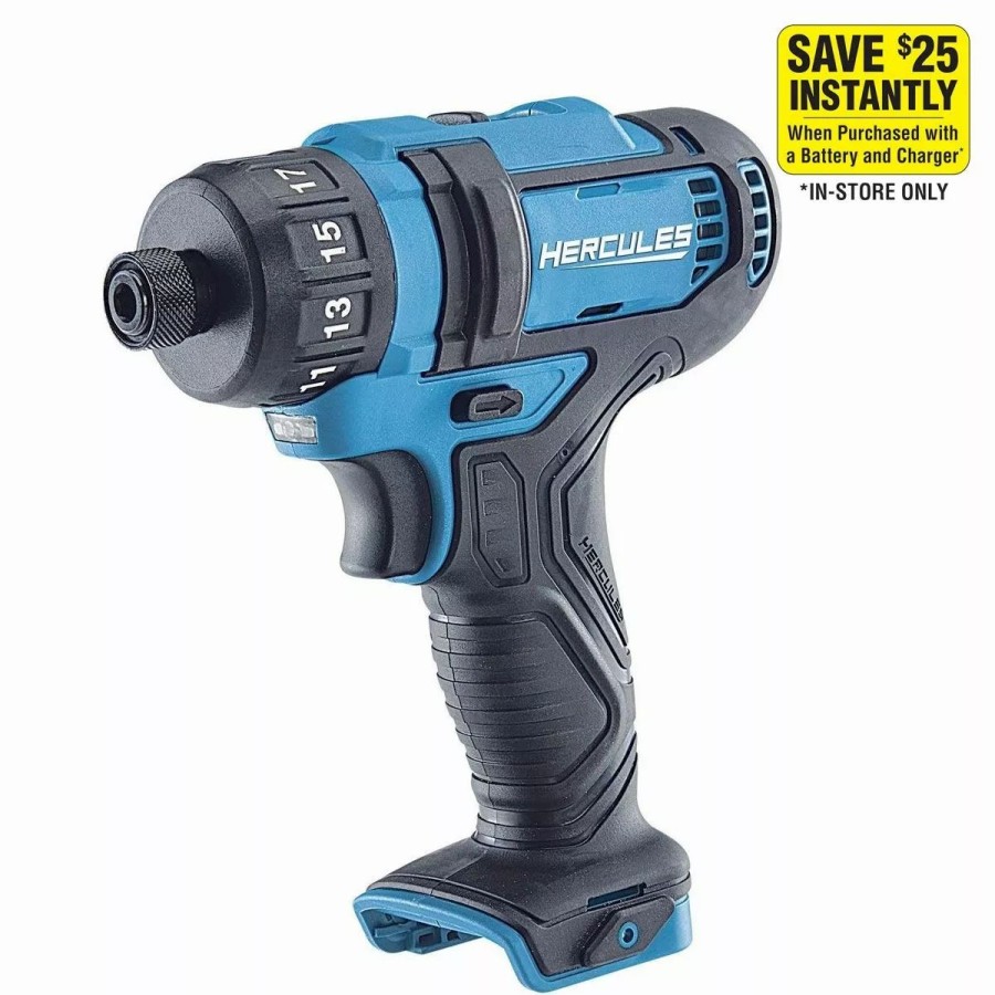 Hand Tools Hercules | Hercules 12V Cordless 1/4 In. Hex Compact Screwdriver Tool Only