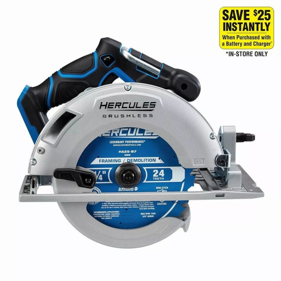 Power Tools Hercules | Hercules 20V Brushless Cordless 7-1/4 In. Circular Saw Tool Only