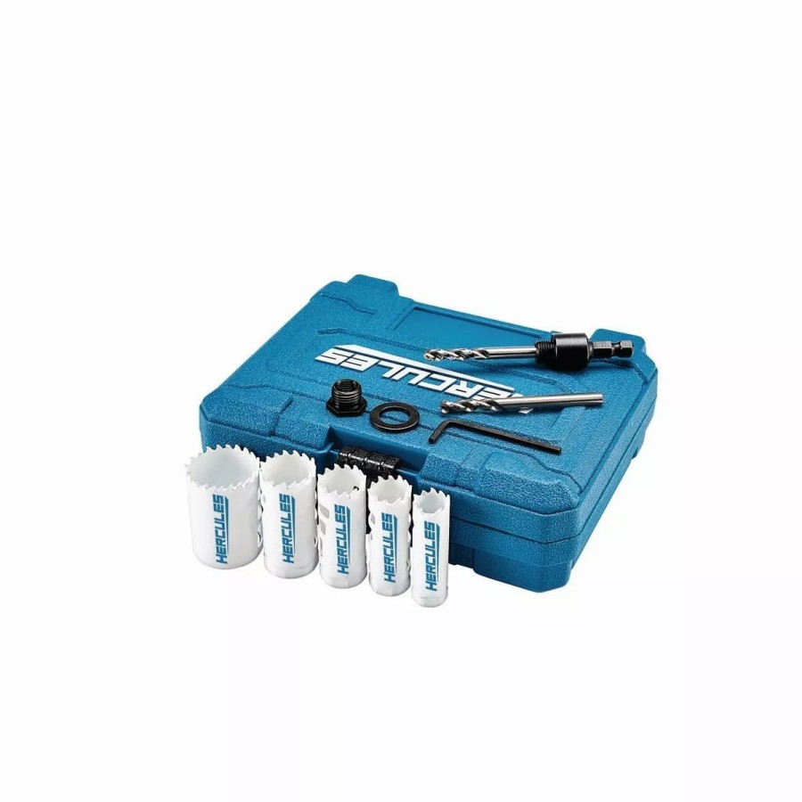 Power Tools Hercules | Hercules 3/4 In. 1-1/2 In. Bi-Metal Hole Saw Set, 9 Pc.