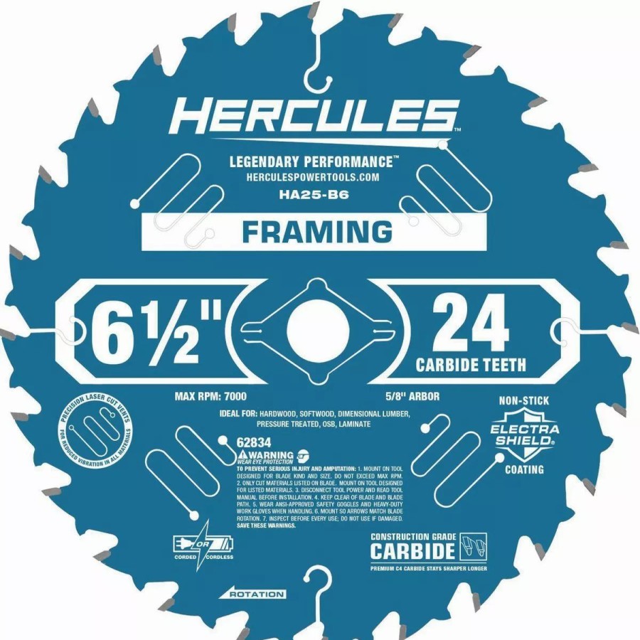 Power Tools Hercules | Hercules 6-1/2 In., 24T Framing Circular Saw Blade