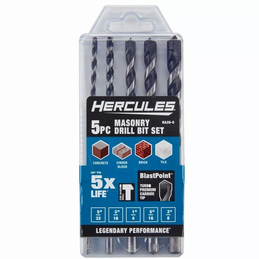 Power Tools Hercules | Hercules Masonry Drill Bit Set, 5 Pc.