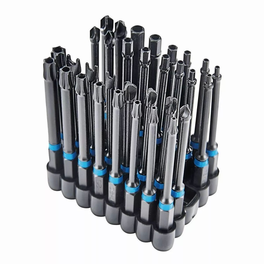 Power Tools Hercules | Hercules 3 In. Impact Rated Black Oxide Security Bit Set, 33 Piece