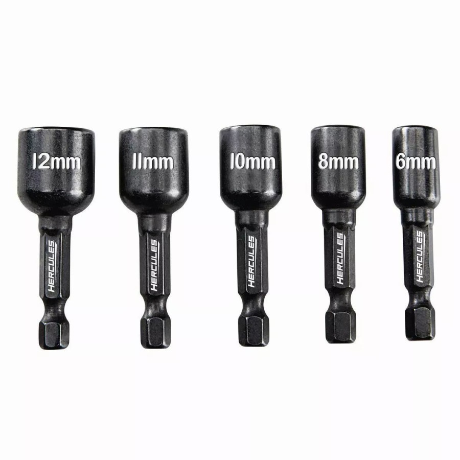 Power Tools Hercules | Hercules 1-3/4 In. Impact Rated Magnetic Nut Setters Metric, 5 Pc.