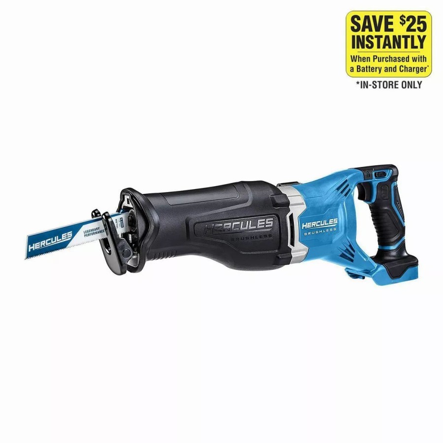 Power Tools Hercules | Hercules 20V Brushless Cordless Reciprocating Saw Tool Only