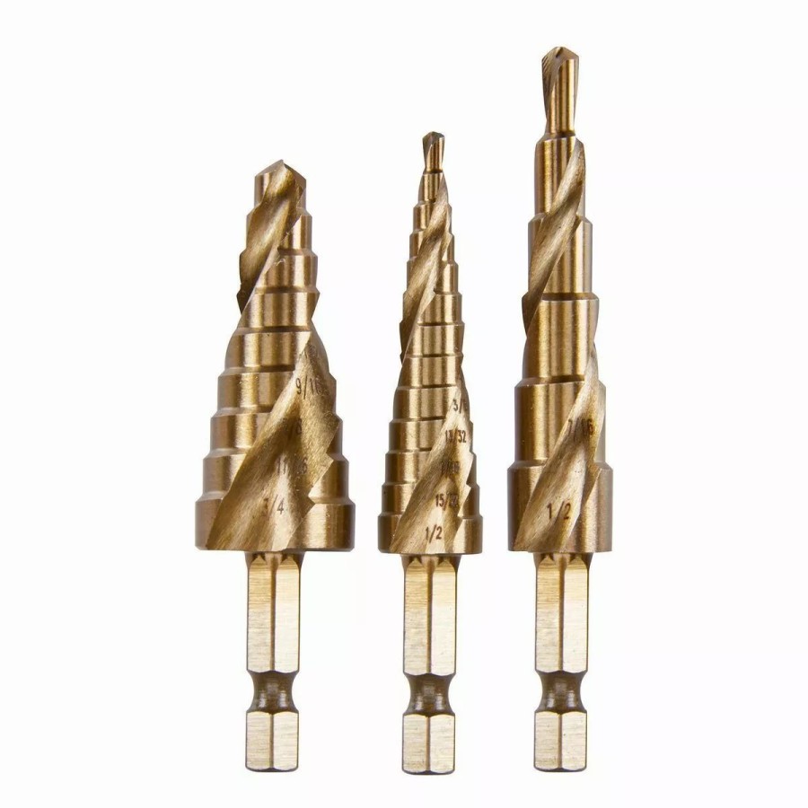 Power Tools Hercules | Hercules Cobalt Steel Step Drill Bit Set, 3 Pc.