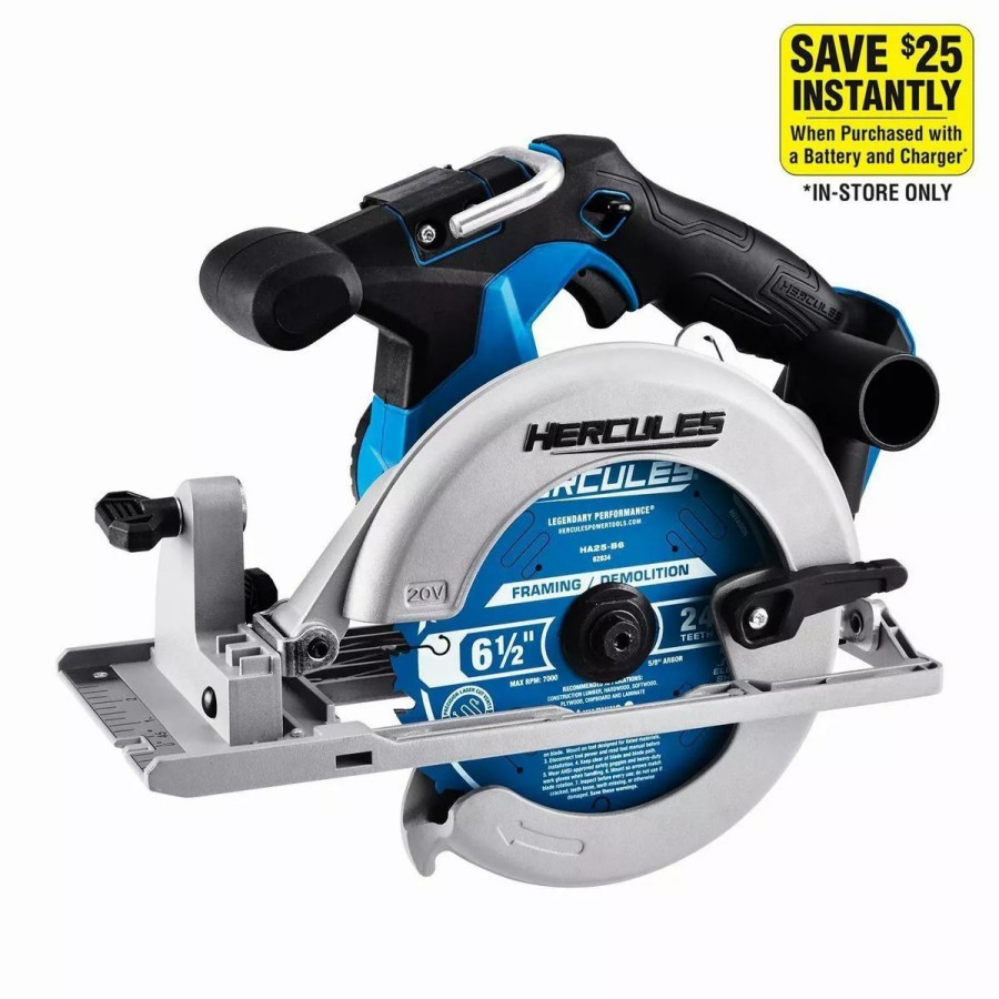 Power Tools Hercules | Hercules 20V Cordless 6-1/2 In. Circular Saw Tool Only