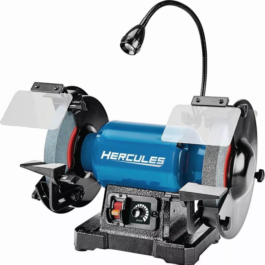 Power Tools Hercules | Hercules 8 In. Variable Speed Bench Grinder With Led Worklight