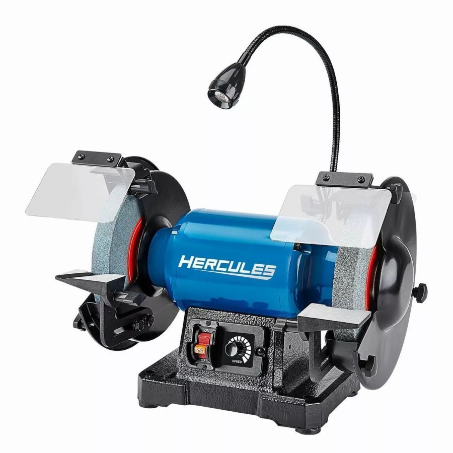 Power Tools Hercules | Hercules 8 In. Variable Speed Bench Grinder With Led Worklight